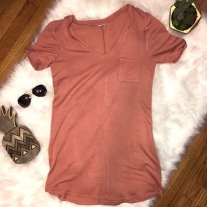 Coral short-sleeve tunic